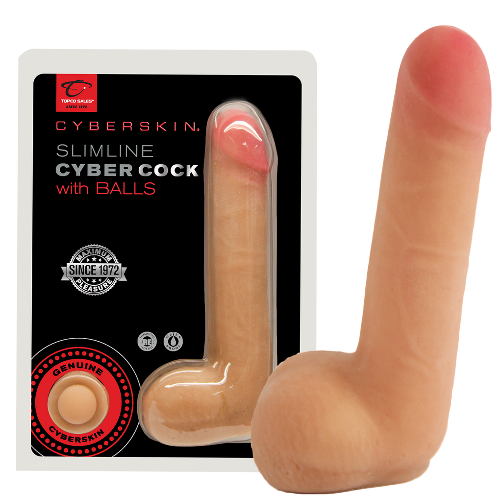 CyberSkin® SlimLine CyberCock with Balls, Light - Topco Wholesale