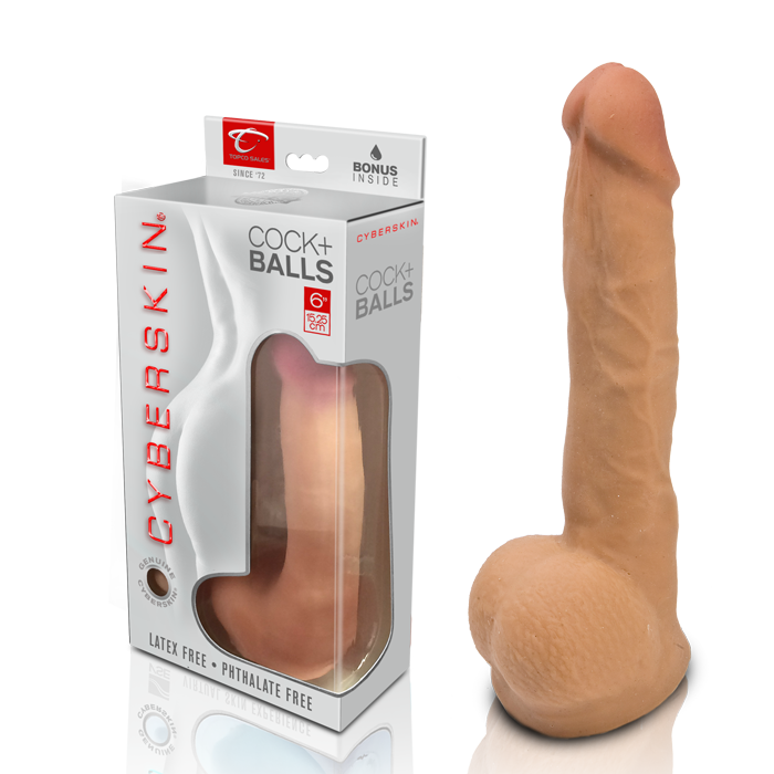 CyberSkin® Cyber Cock with Balls, Medium - Topco Wholesale