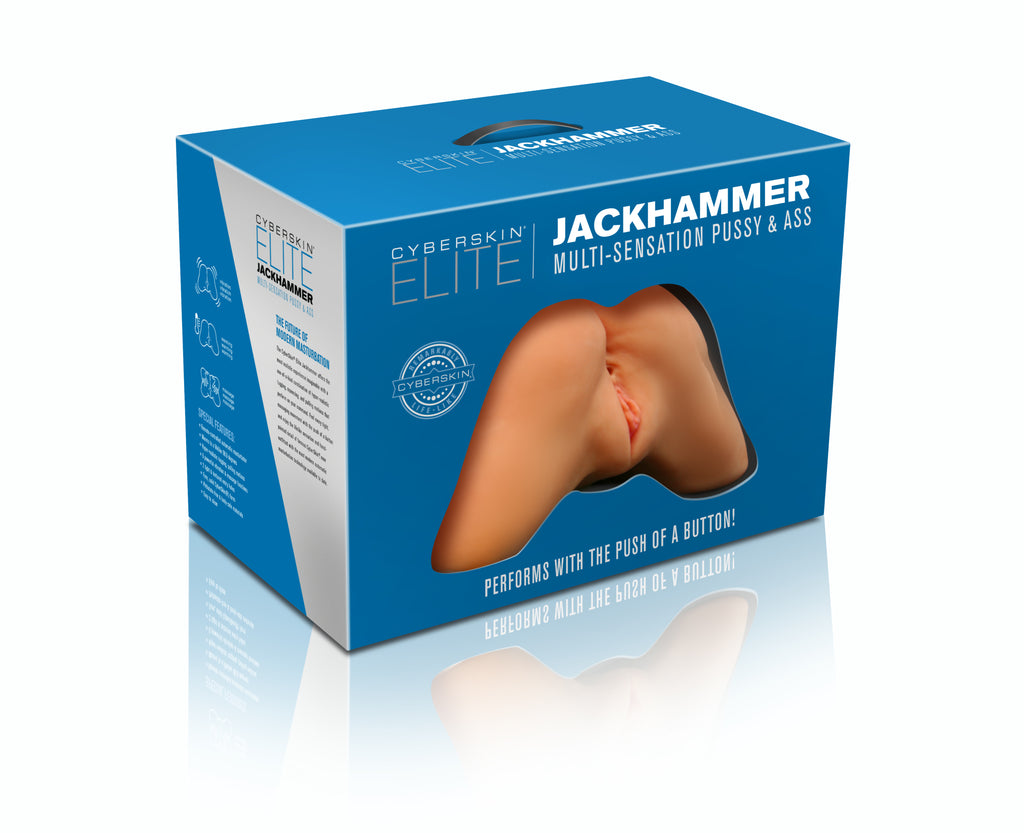 CyberSkin® Elite Jackhammer Multi-Sensation Pussy & Ass, Light - Topco Wholesale