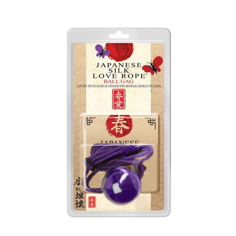 Japanese Silk Love Rope Ball Gag, Purple - Topco Wholesale