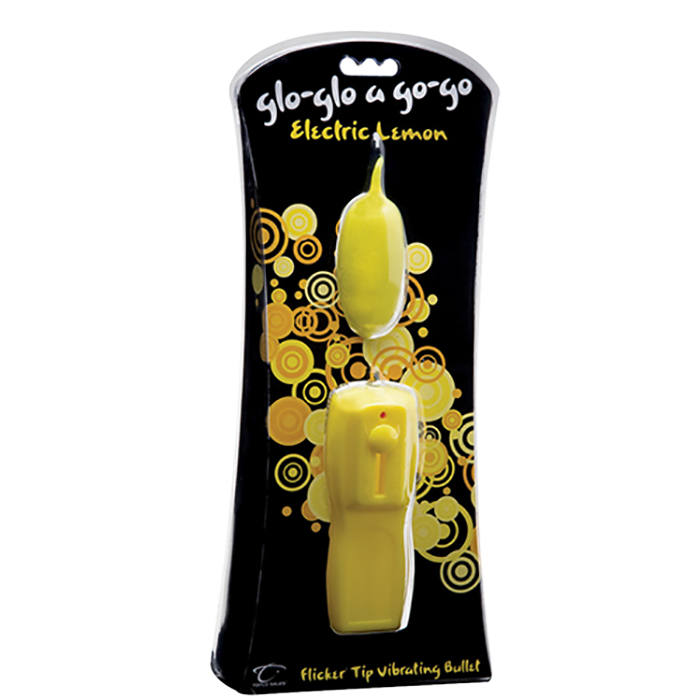 CLOSEOUT - Glo-Glo a Go-Go Electric Lemon Flicker Tip Vibrating Bullet - Topco Wholesale