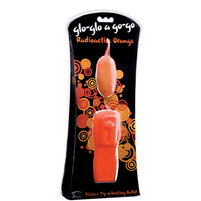 Glo-Glo a Go-Go Radioactive Orange Flicker Tip Vibrating Bullet - Topco Wholesale