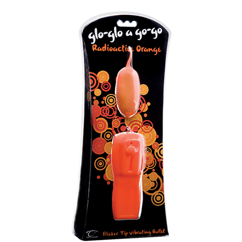 Glo-Glo a Go-Go Radioactive Orange Flicker Tip Vibrating Bullet - Topco Wholesale