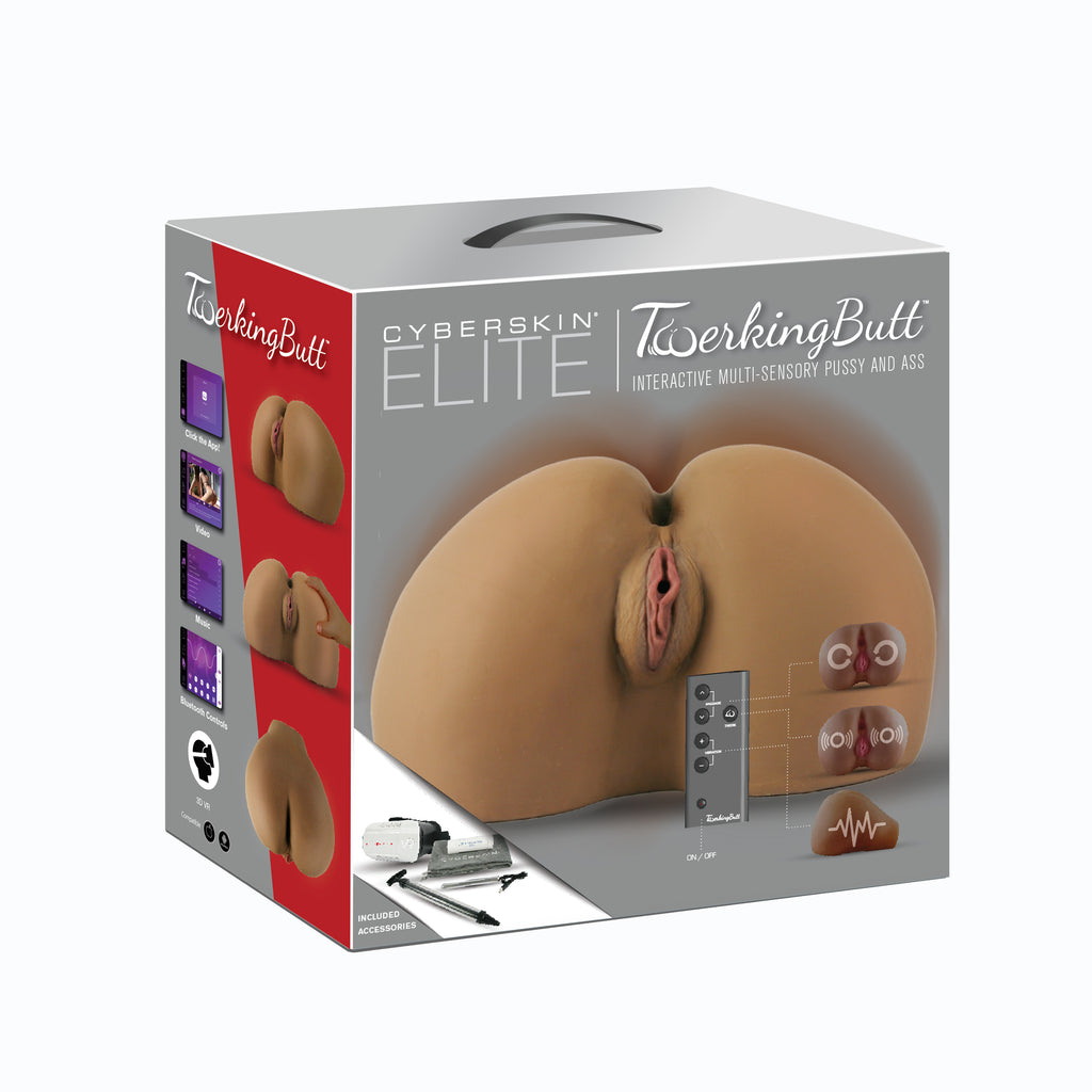 CyberSkin® Elite TwerkingButt™ Interactive Multi-Sensory Pussy & Ass, Dark - Topco Wholesale