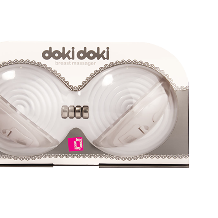 CLOSEOUT  - FUNZONE Doki Doki Breast Massager, White - Topco Wholesale