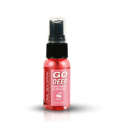 Go Deep Oral Sex Spray, Cherry 1 fl. oz. (29.57 mL) Bottle - Topco Wholesale