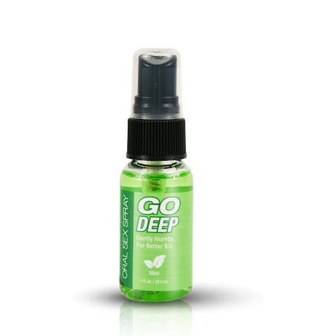 Go Deep Oral Sex Spray, Mint 1 fl. oz. (29.57 mL) Bottle - Topco Wholesale
