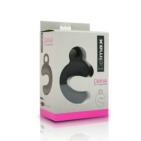 Climax® Elite, DIANA, Rechargeable 9x C-Shaped Vibe, Black - Topco Wholesale