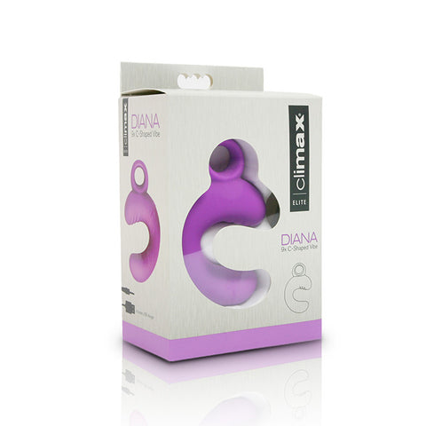 Climax® Elite, DIANA, Rechargeable 9x C-Shaped Vibe, Purple - Topco Wholesale